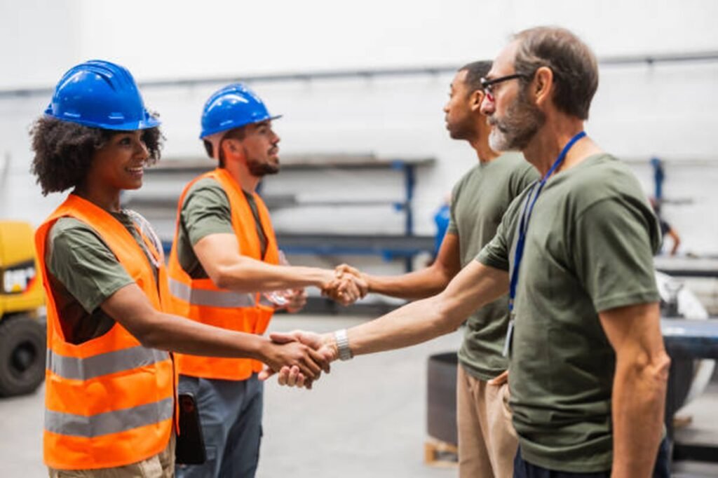 Crownline Tree Service team members greeting customers and demonstrating their commitment to professional service and customer satisfaction in University City, MO.